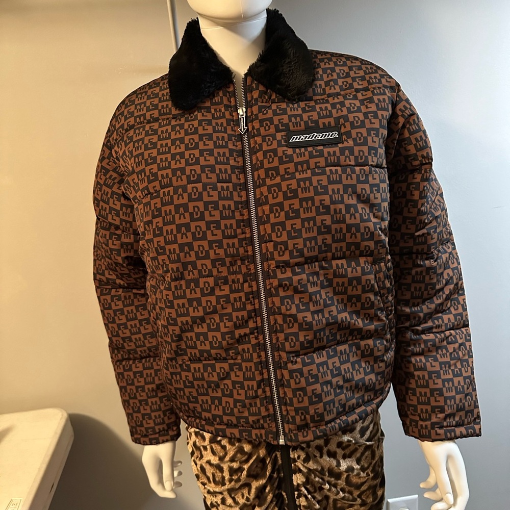 NWT Women’s MadeMe XS Brown Fur Collar Puffer Jacket